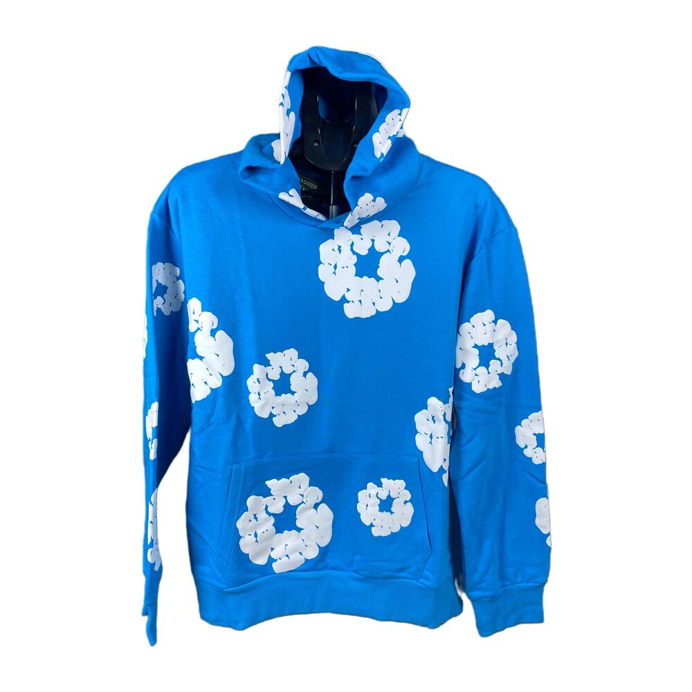 Denim Tears Cotton Wreath Hoodie Blue Size Large Unisex Rare Streetwear